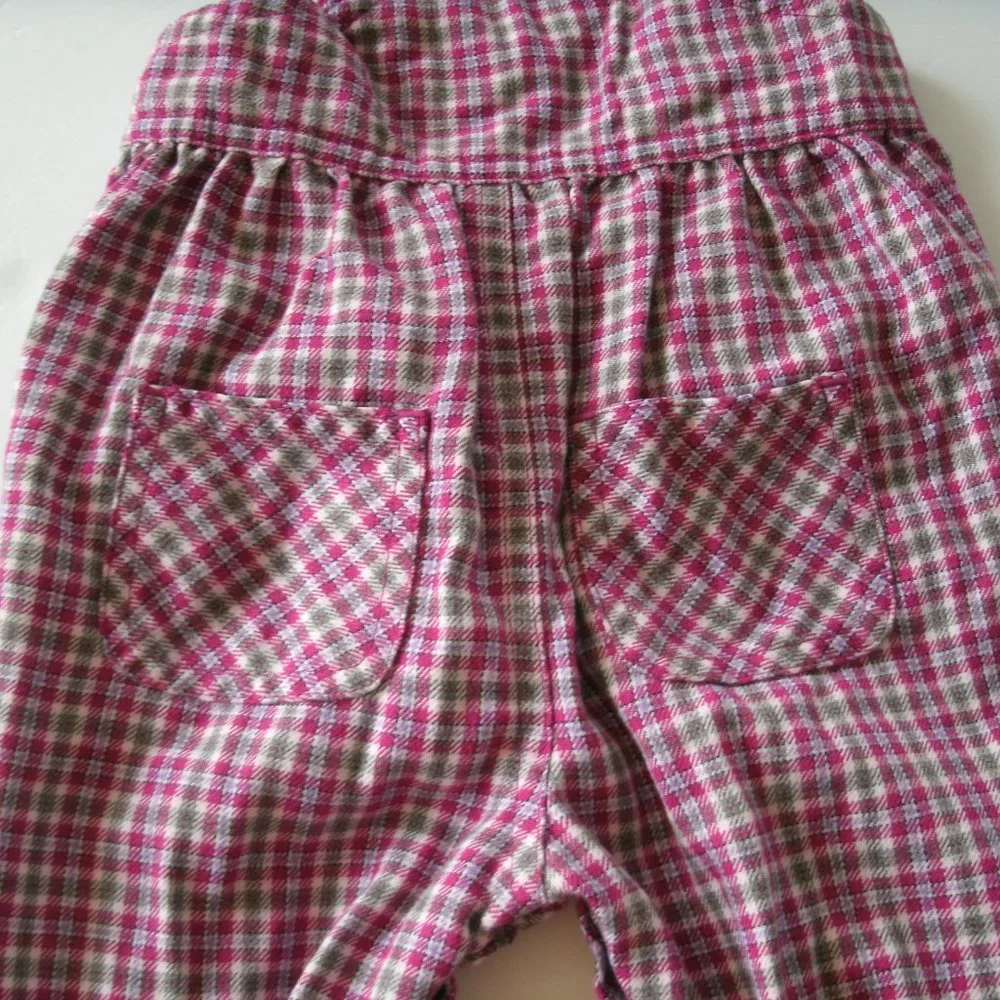 Vintage Baby Place Girls Overalls Pink Flowers Embroidered 3-6 Months